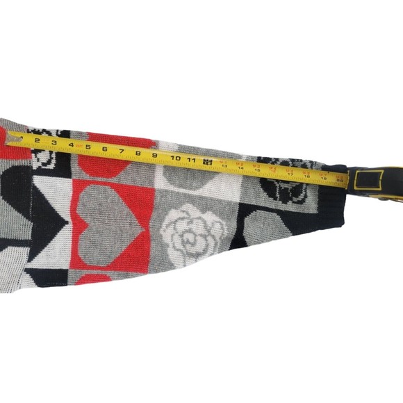 80s-90s Vintage Trimmings Knitted Sweater Hearts and Roses Size Medium* - Picture 5 of 7